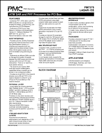 PM7375 datasheet: ATM SAR and PHY processor for PCI bus PM7375