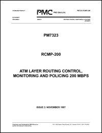 PM7323-SI datasheet: ATM layer routing control, monitoring and policing 200 MBPS PM7323-SI