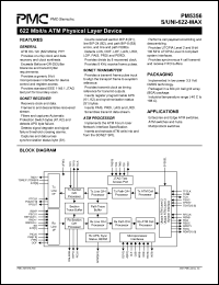 PM5356 datasheet: 622Mbit/s ATM physical layer device PM5356