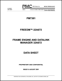 PM7381-PI datasheet: Frame engine and datalink manager 32A672 PM7381-PI