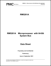 RM5261A-300-HI datasheet: RM5261A microprocessor with 64-bit system bus RM5261A-300-HI