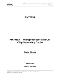 RM7065A-300T datasheet: RM7065A microprocessor with On-chip secondary cache RM7065A-300T