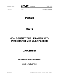 PM4328-PI datasheet: High density T1/E1 framer with integrated M13 multiplexer PM4328-PI