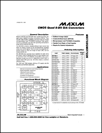 MX7628KCWP datasheet: CMOS dual 8 bit buffered multiplying DAC. +12V to 15V single supply operation. Error +-1/2 LSB. MX7628KCWP