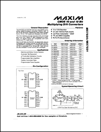 MX7542SD datasheet: CMOS microprocessor-compatible 12 bit DAC. Error +1 LSB. MX7542SD