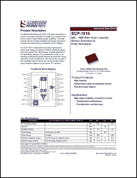 SCP-1016 datasheet: 800 - 1000 MHz high linearity silicon germanium polar modulator SCP-1016