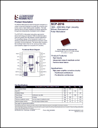 SCP-2016 datasheet: 1800 - 2200 MHz high linearity silicon germanium polar modulator SCP-2016