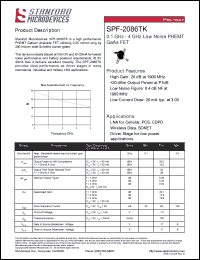 SPF-2086TK datasheet: 0.1 GHz - 4 GHz low noise PHEMT GaAs FET SPF-2086TK