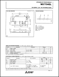 M57704EL datasheet: 335-360MHz, 12.5V, 13W FM module radio M57704EL