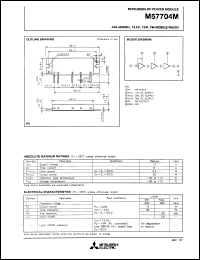 M57704M datasheet: 430-450MHz, 12.5V, 13W FM mobile radio M57704M