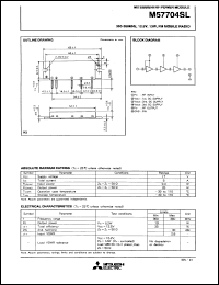 M57704SL datasheet: 360-380MHz, 12.5V, 13W FM mobile radio M57704SL