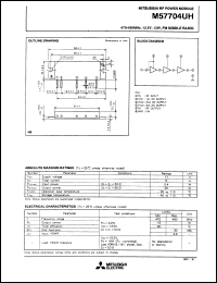 M57704UH datasheet: 470-490MHz, 12.5V, 13W FM mobile radio M57704UH