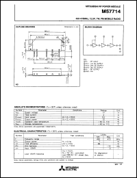 M57714 datasheet: 450-470MHz, 12.5V, 7W FM mobile radio M57714