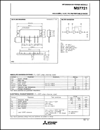 M57721 datasheet: RF power module for 450-512MHz, 12.5V, 7W FM portable radio M57721