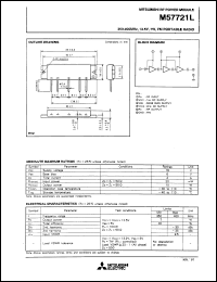 M57721L datasheet: RF power module for 350-400MHz, 12.5V, 7W FM portable radio M57721L