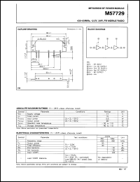 M57729 datasheet: RF power module for 430-450MHz, 12.5V, 30W FM mobile radio M57729