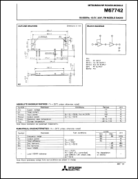 M67742 datasheet: RF power module for 68-88MHz, 12.5V, 30W FM mobile radio M67742