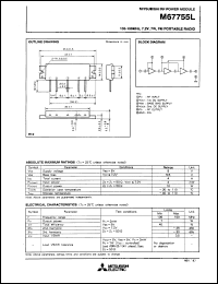 M67755L datasheet: RF power module for 135-150MHz, 7.2V, 7W FM portable radio M67755L