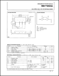 M67799HA datasheet: RF power module for 450-470MHz, 9.6V, 7.5W FM portable radio M67799HA