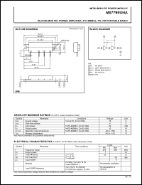 M67799UHA datasheet: RF power module for 490-490MHz, 7W FM portable radio M67799UHA