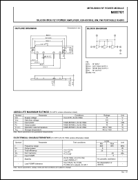 M68701 datasheet: RF power module for 820-851MHz, 6W FM portable radio M68701