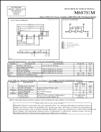 M68701M datasheet: RF power module for 890-915MHz, 6W FM digital radio M68701M