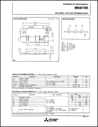 M68706 datasheet: RF power module for 250-270MHz, 12.5V, 30W FM mobile radio M68706