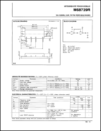 M68739R datasheet: RF power module for 154-162MHz, 7W FM portable radio M68739R