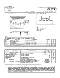 M68772 datasheet: RF power module for 890-915MHz, 13W FM mobile radio M68772