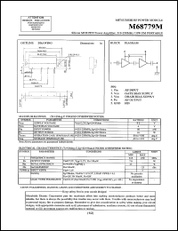 M68779M datasheet: RF power module for 218-250MHz, 7.0W FM portable radio M68779M