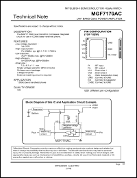 MGF7170C datasheet: UHF band GaAs power amplifier MGF7170C