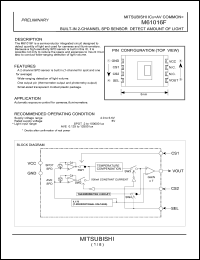 M61016F datasheet: Built-in 2-channel SPD sensor detect amount of light M61016F