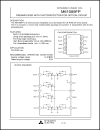 M61089FP datasheet: Preamplifier with photodetector for optical pickup M61089FP