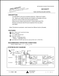 M61500FP datasheet: Tone control/volume control M61500FP