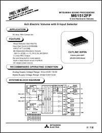 M61512FP datasheet: 5.1ch electronic volume M61512FP