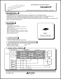 M62481FP datasheet: Pickup servo system with automatic adjustment M62481FP