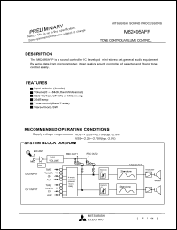 M62495AFP datasheet: Tone control/volume control M62495AFP