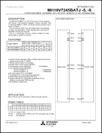 MH16V7245BATJ-6 datasheet: 1,207,959,552-bit (16,777,216-word by 72-bit) dynamic DRAM MH16V7245BATJ-6