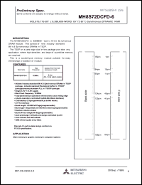 MH8S72DCFD-6 datasheet: 603979776-bit (8388608-word by 72-bit) synchronous dynamic DRAM MH8S72DCFD-6