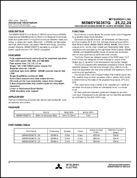 M5M5Y5636TG-20 datasheet: 18874368-bit (524288-word by 36-bit) network SRAM M5M5Y5636TG-20