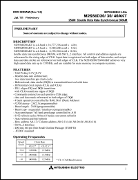 M2S56D20AKT datasheet: 256M double data rate synchronous DRAM M2S56D20AKT