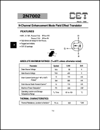 2N7002 datasheet: N-channel enhancement mode field effect transistor 2N7002