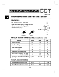 CEP4060AR datasheet:  N-channel enhancement mode field effect transistor CEP4060AR