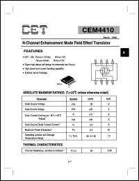 CEM4410 datasheet:  N-channel enhancement mode field effect transistor CEM4410