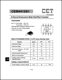 CEM4412S1 datasheet:  N-channel enhancement mode field effect transistor CEM4412S1