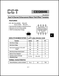 CEG6946 datasheet: 20V Dual N-channel enhancement mode field effect transistor CEG6946