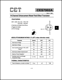 CES7002A datasheet:  N-channel enhancement mode field effect transistor CES7002A