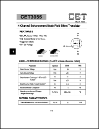 CET3055 datasheet:  N-channel enhancement mode field effect transistor CET3055