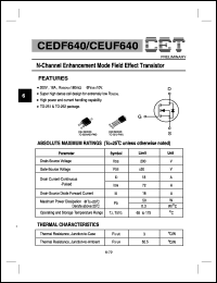 CEDF640 datasheet: N-channel enhancement mode field effect transistor CEDF640