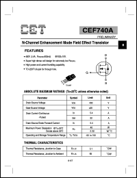 CEF740A datasheet: N-channel enhancement mode field effect transistor CEF740A